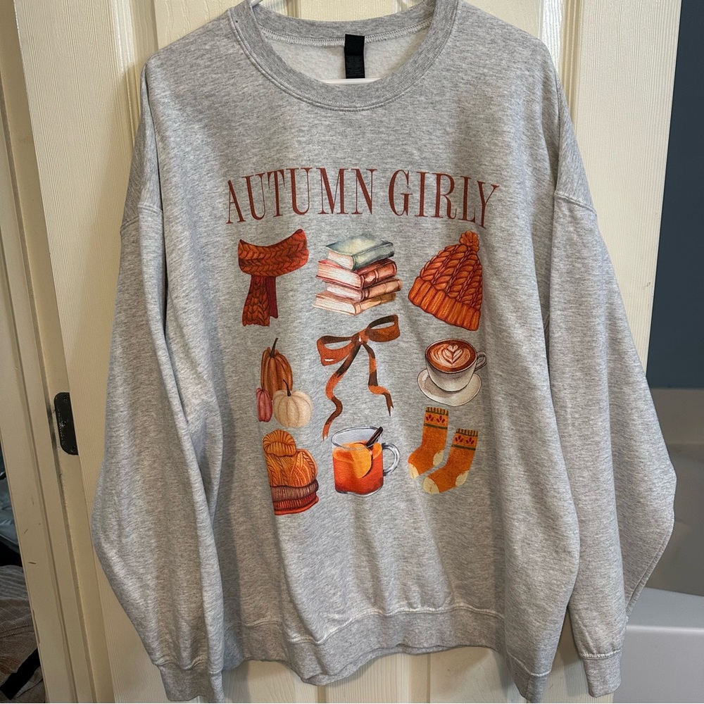 Women’s Gildan Grey Heavy Blend Sweatshirt “Autumn Girly”, size XXL